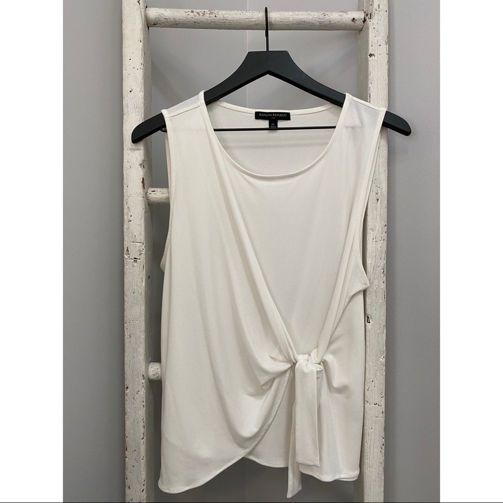 Banana Republic White Wrap Blouse